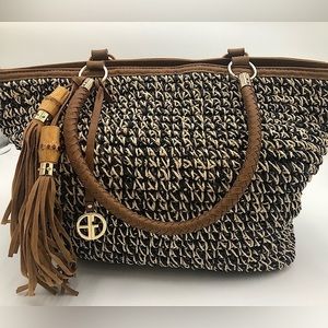 GIANI BERNINI Vintage Paperstraw Woven shoulder bag